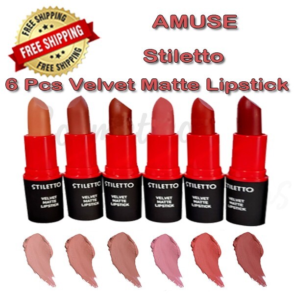 Long Lasting Matte Lipstick Set - 6 Velvet Stiletto Lip Colors