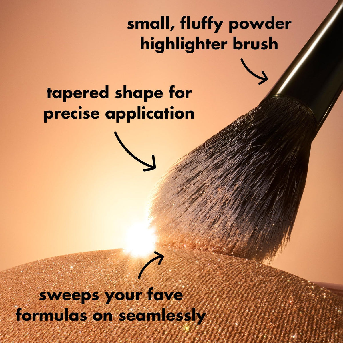 e.l.f. High Points Highlighter Brush - Soft Makeup Brush, Black