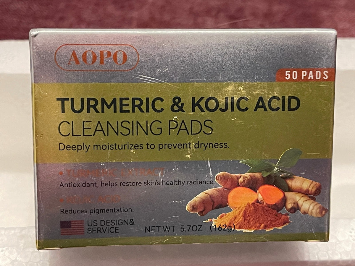 AOPO Turmeric & Kojic Acid Facial Cleansing Pads - 50 Count