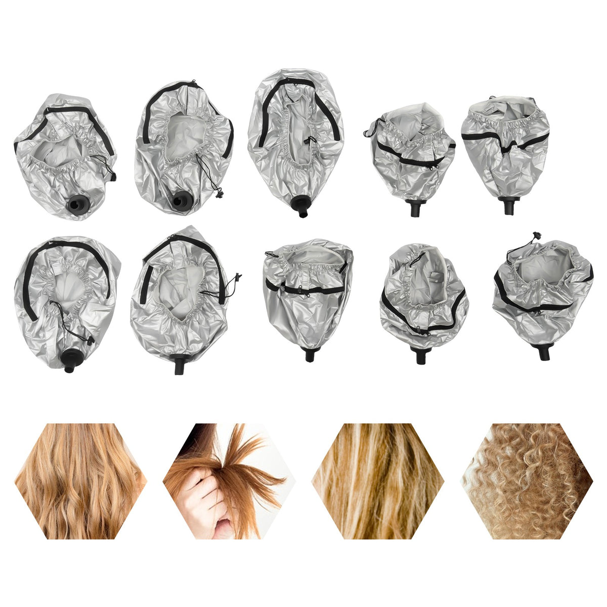 Hair Dye Cap Set - Waterproof Heat Caps (10 Pack)
