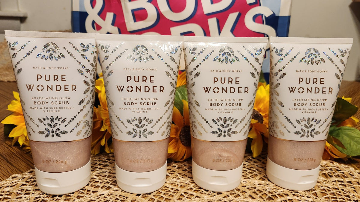 Bath & Body Works PURE WONDER Exfoliating Glow Scrub 8 oz. Lot of 4