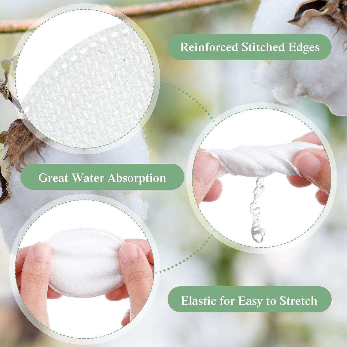 Bulk 1000 Cotton Rounds for Face Makeup Removal & Skincare - Double Sided Exfoliating Pads