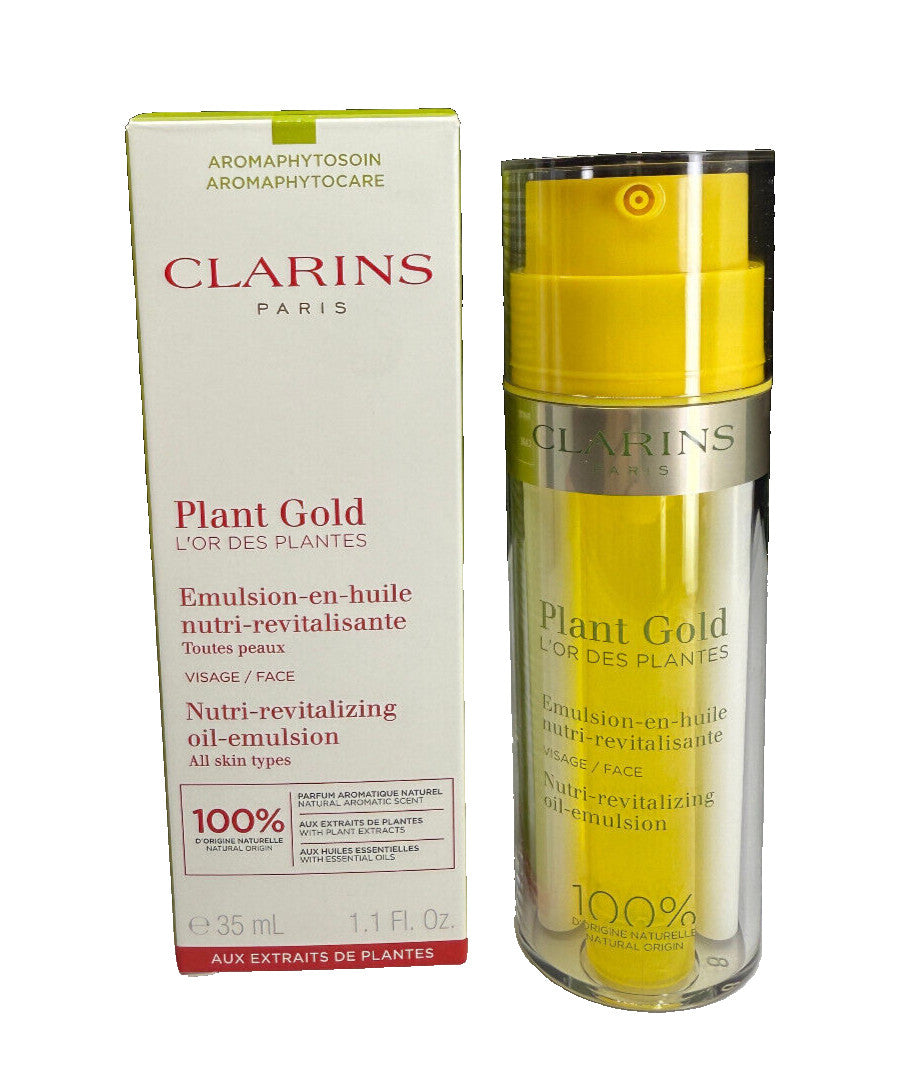 Clarins Plant Gold Nutri Revitalizing Face Oil Emulsion 1.1 oz New