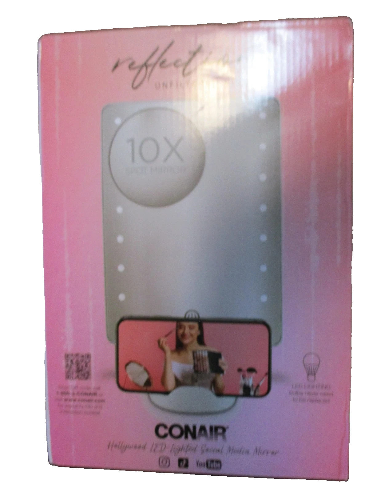 Conair Hollywood LED Lighted Makeup Mirror with 10X Spot | Social Media Style