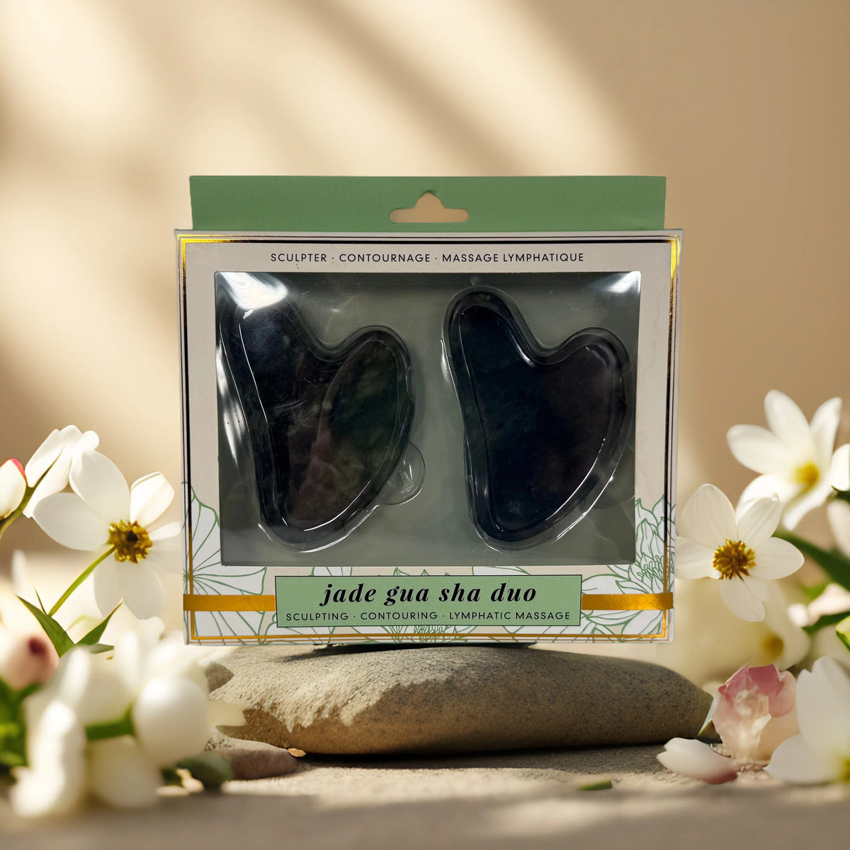 Jade Gua Sha Facial Duo for Lifting, Contouring & Relaxation