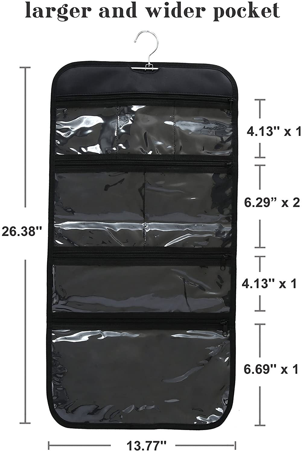 Foldable Clear Hanging Travel Toiletry Bag Cosmetic Organizer - Compact & Waterproof