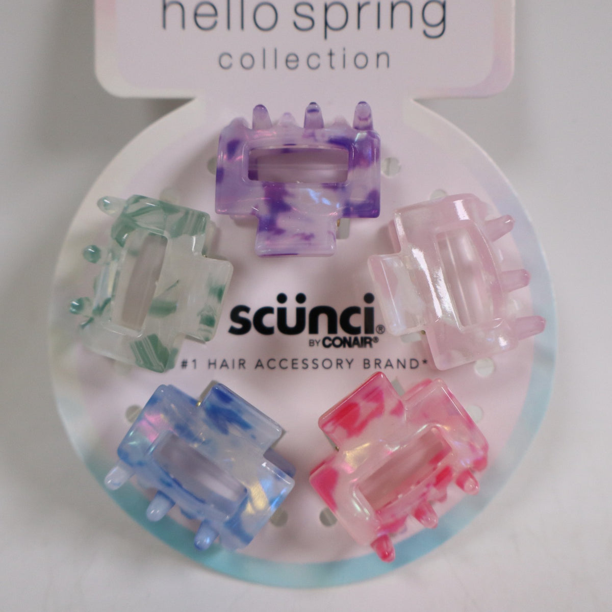 2 PACK Scunci By Conair Hello Springs Collection 5 PCS Claw Clips