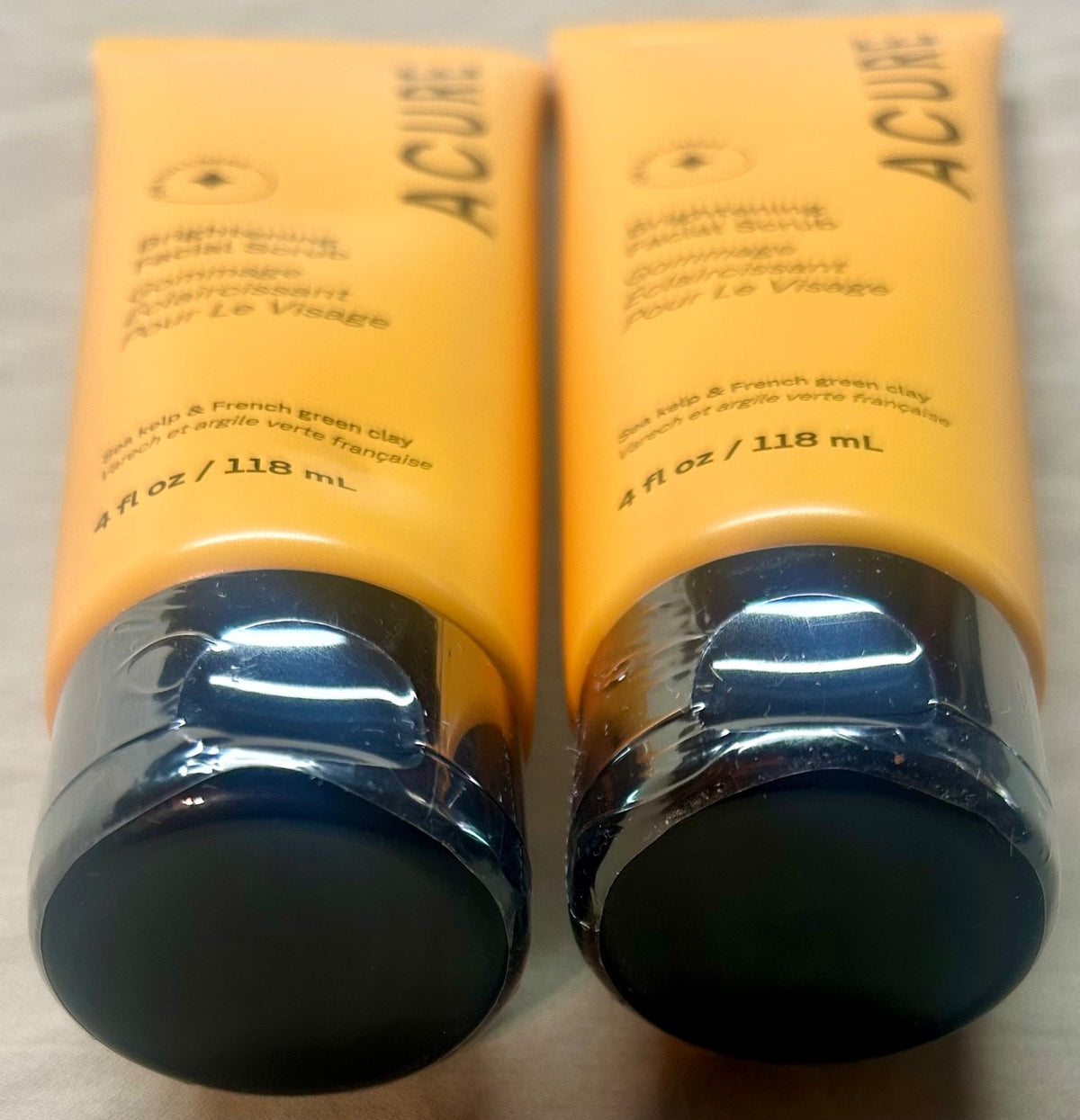 ACURE Brightening Facial Scrub - 4 oz each SEALED 2-PACK