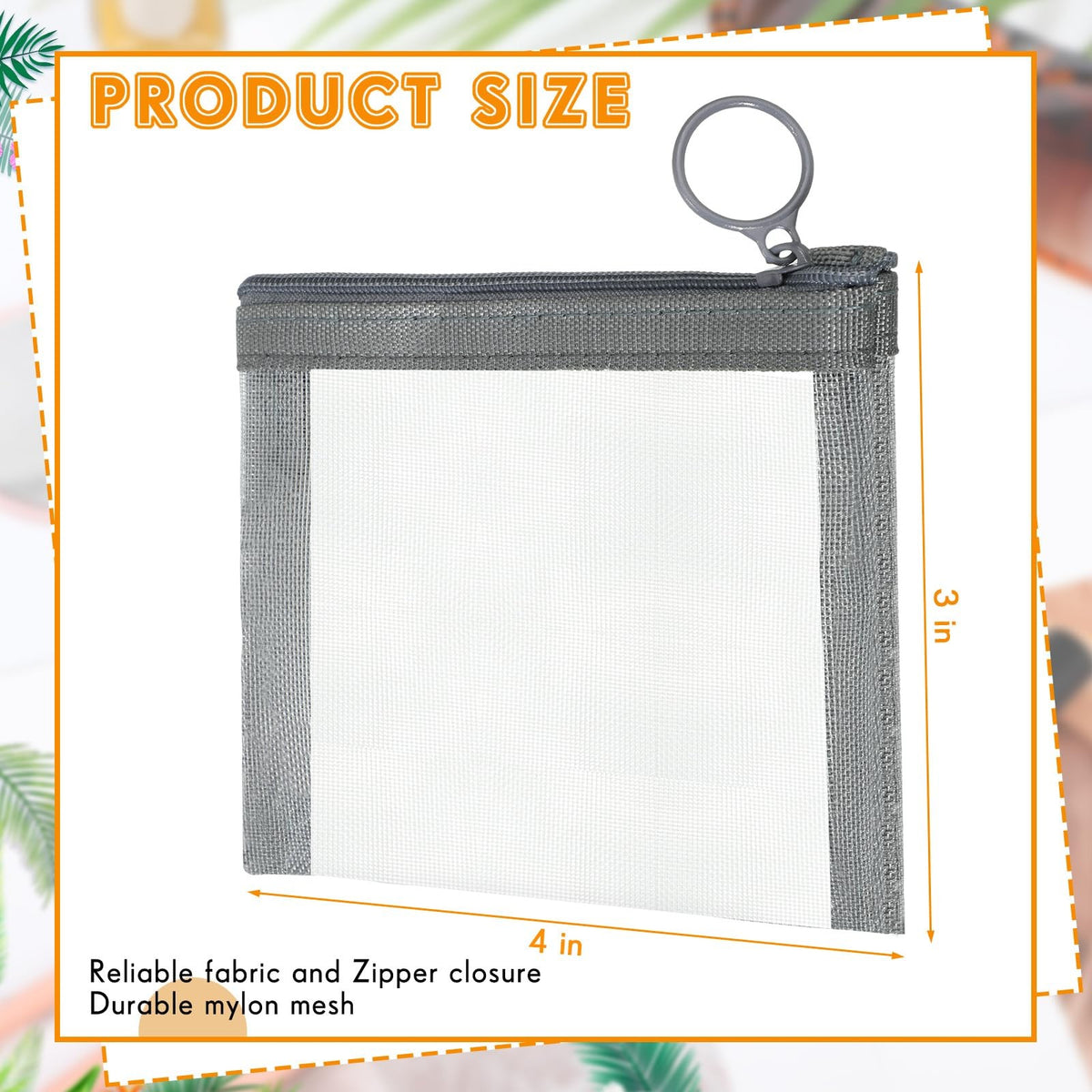 Mini Zipper Mesh Bags 30 Pack - Small Nylon Travel Pouches for Storage & Organization