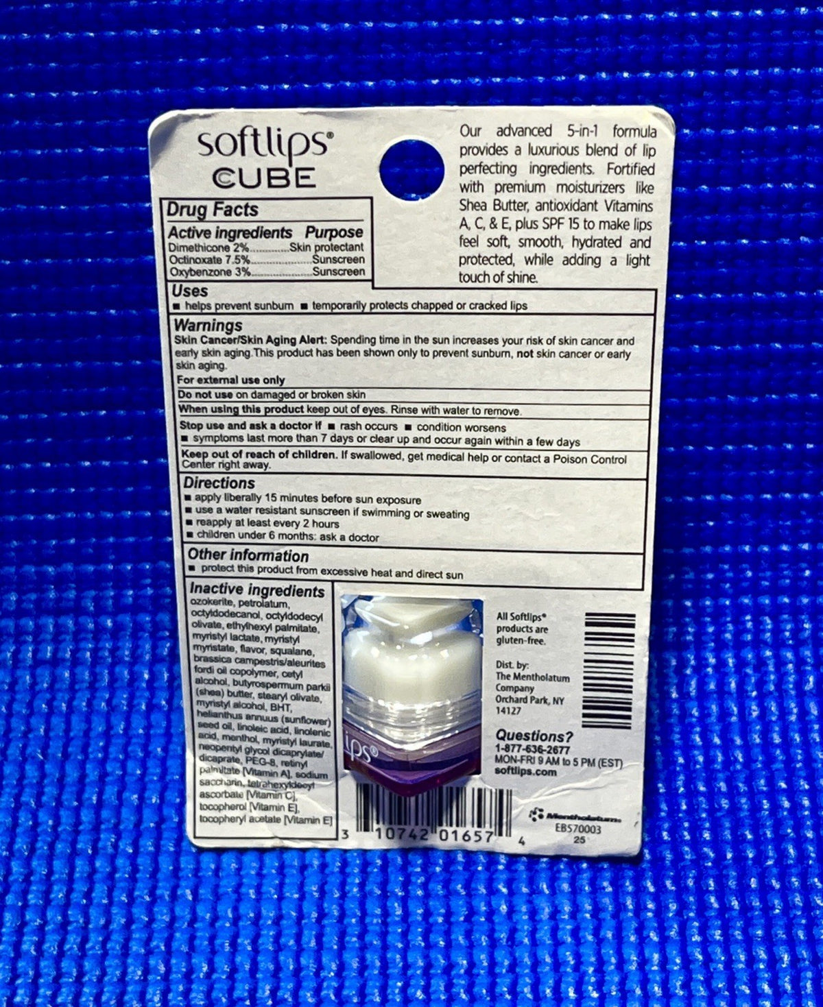 Softlips Cube 5-in-1 Lip Care Pomegranate Blueberry Discontinued Collectible