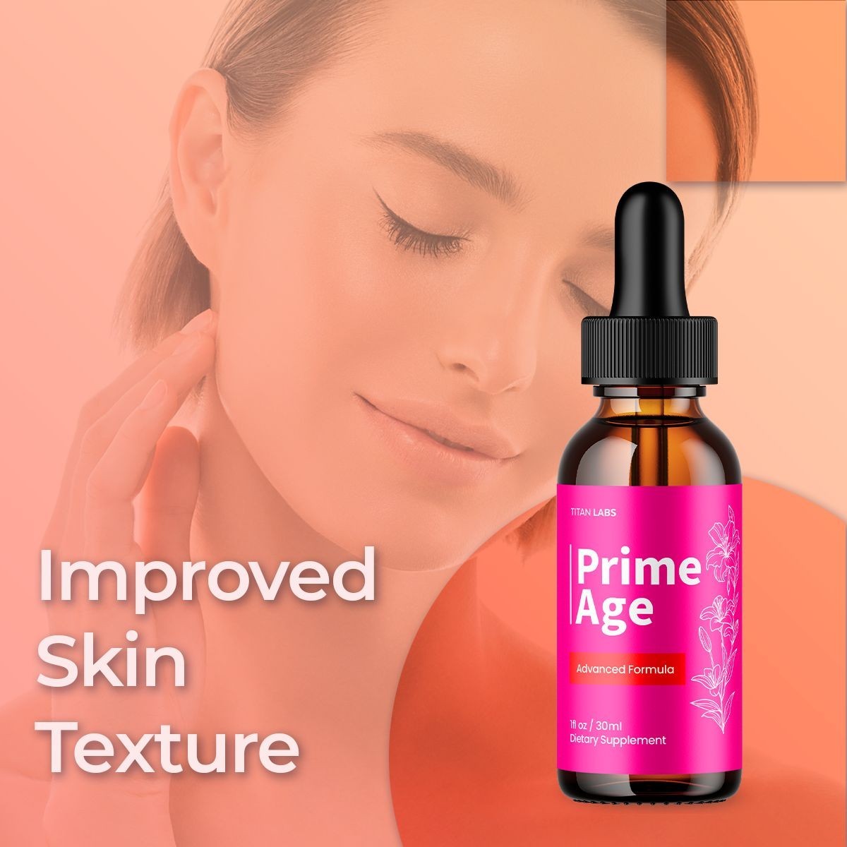 Prime Age Skin Support Drops - Supports All Skin Types, 30 Servings