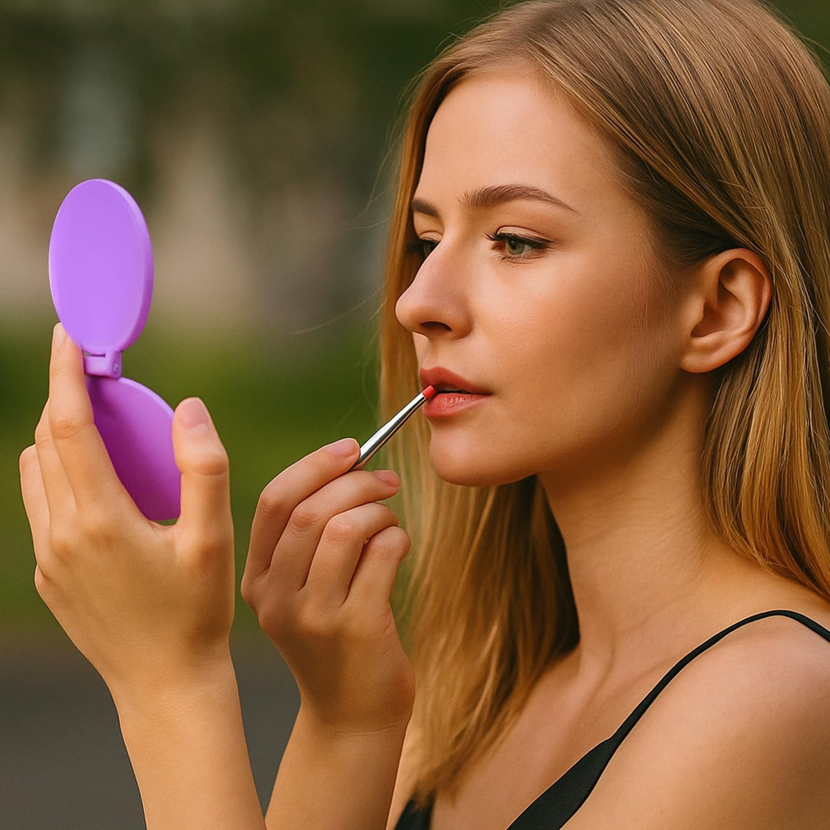 50 Pieces Compact Handheld Mirrors for Makeup & Travel, White