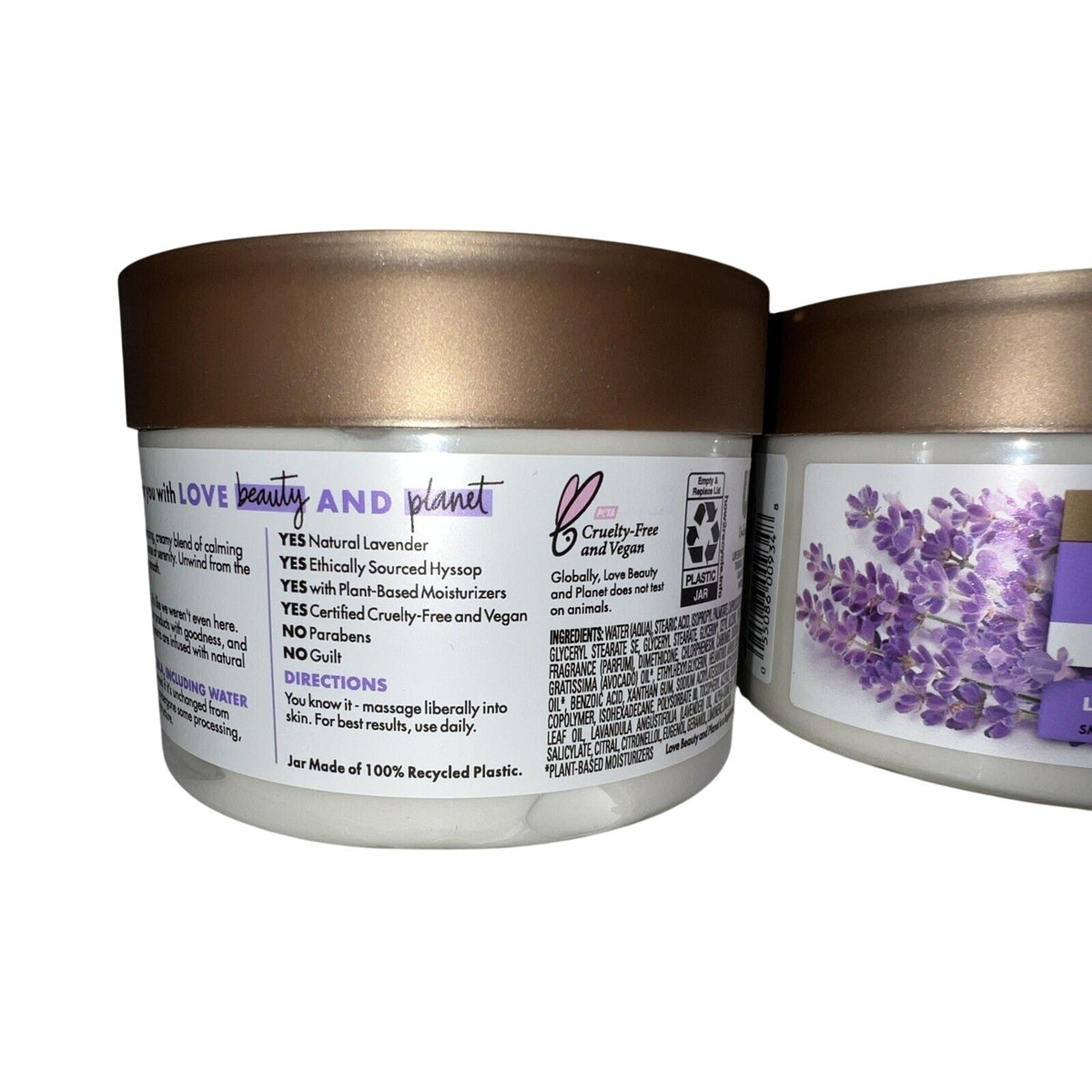 Lavender & Hyssop Body Cream Set of 2 - Vegan, Moisturizing & Calming