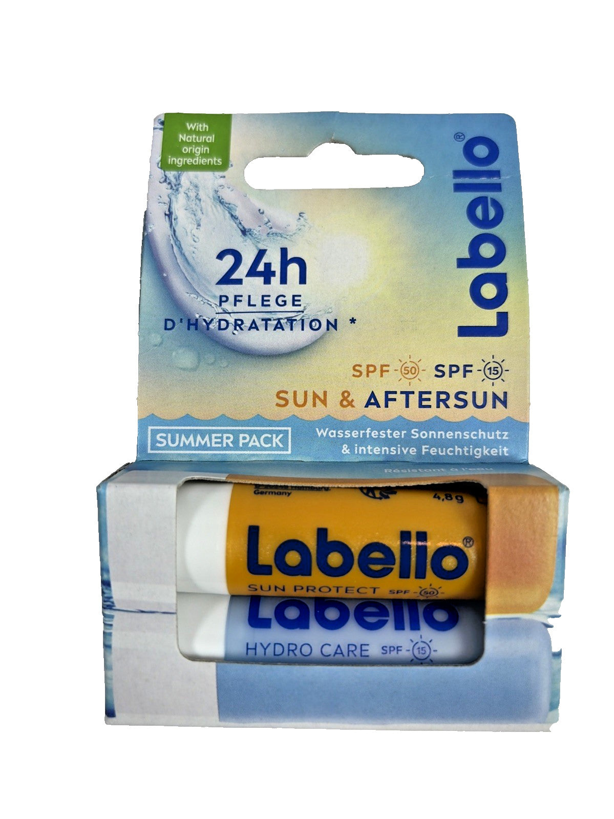 Labello Sun & After Sun Protect Lip Balm Duo with Shea Butter Summer Pack SPF 50 & 15