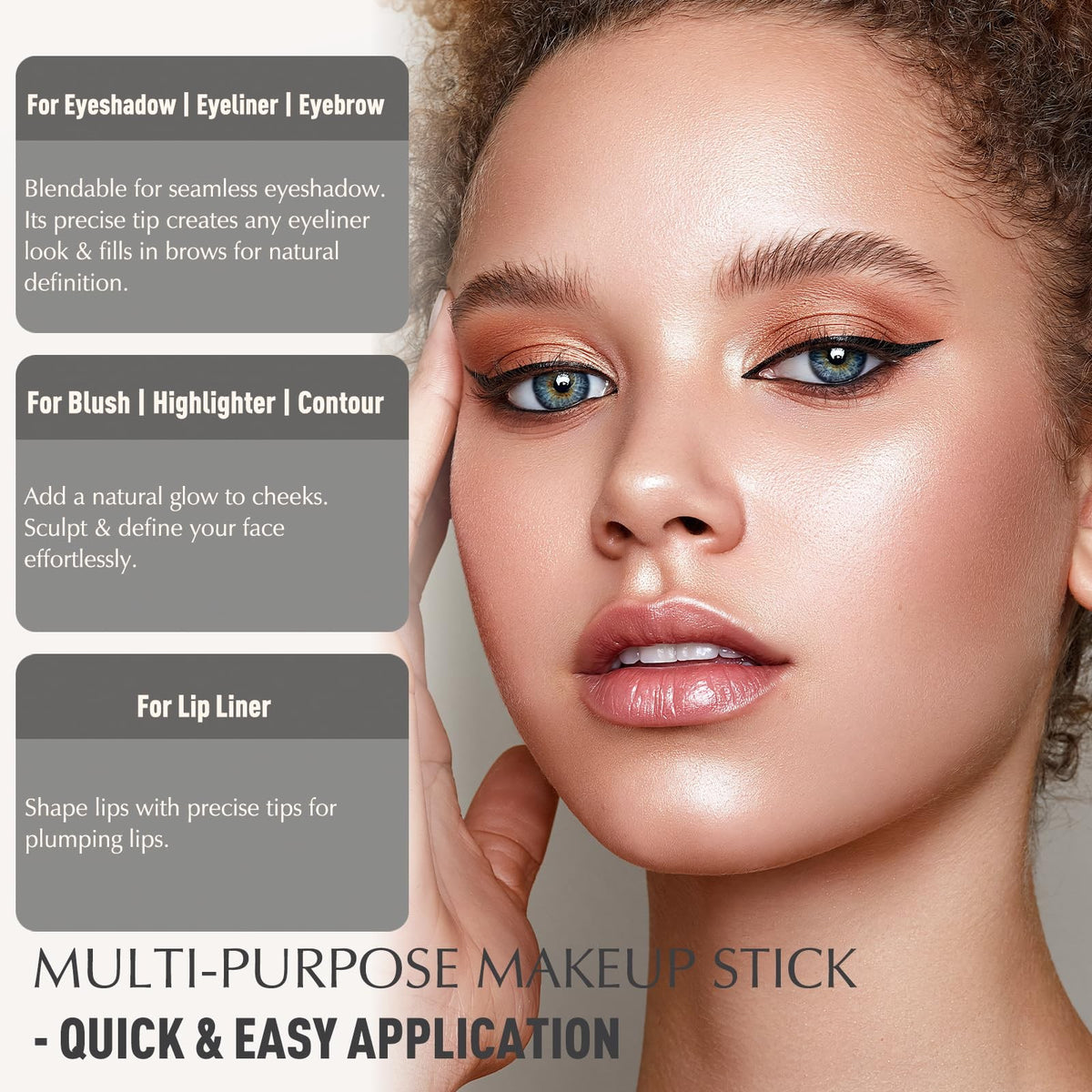 Matte Eyeshadow Stick with Built-In Sharpener & Brush - Dark Rose Brown 0.6oz
