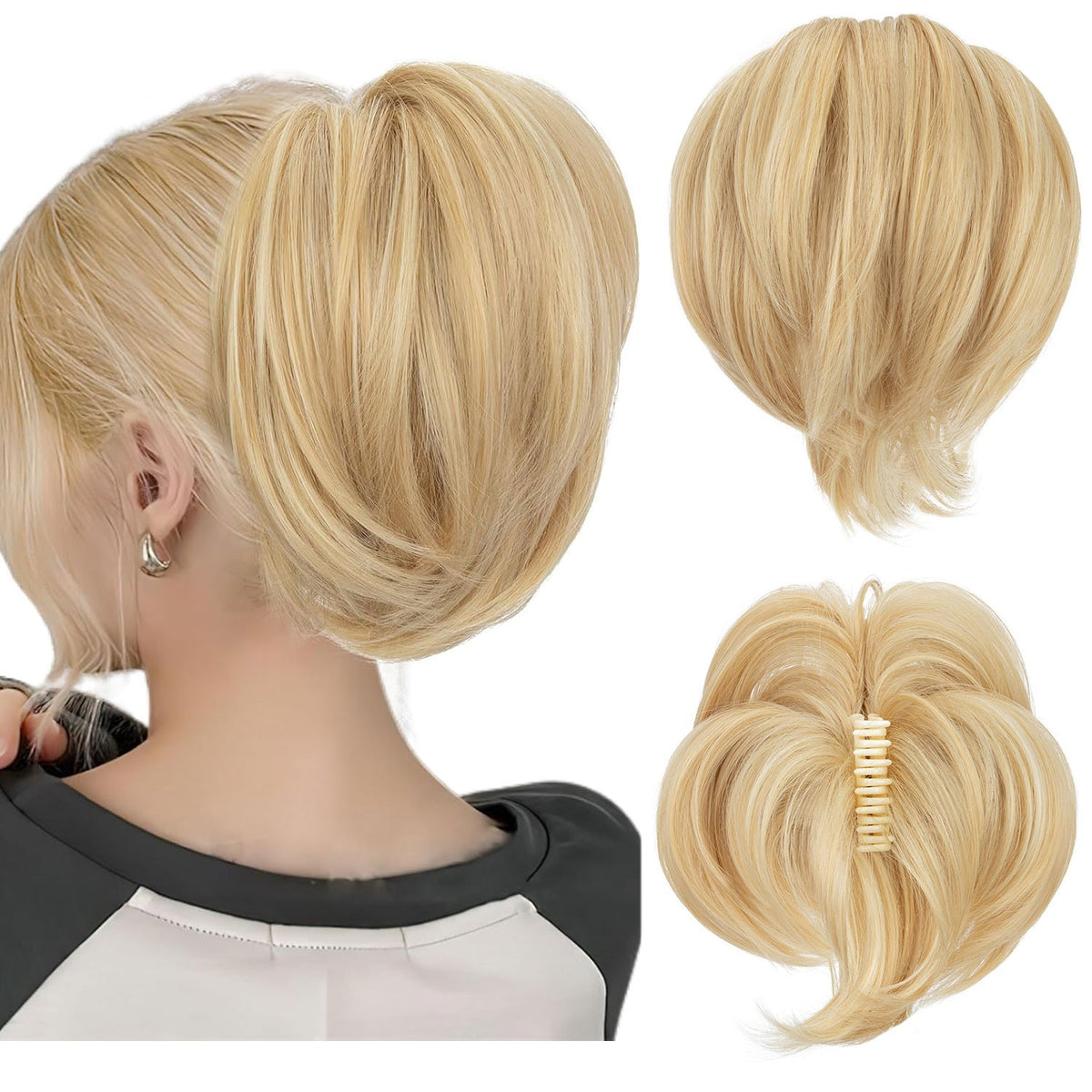 Thick 95G Clip-In Ponytail Hair Extensions - Curly Wavy Natural Look