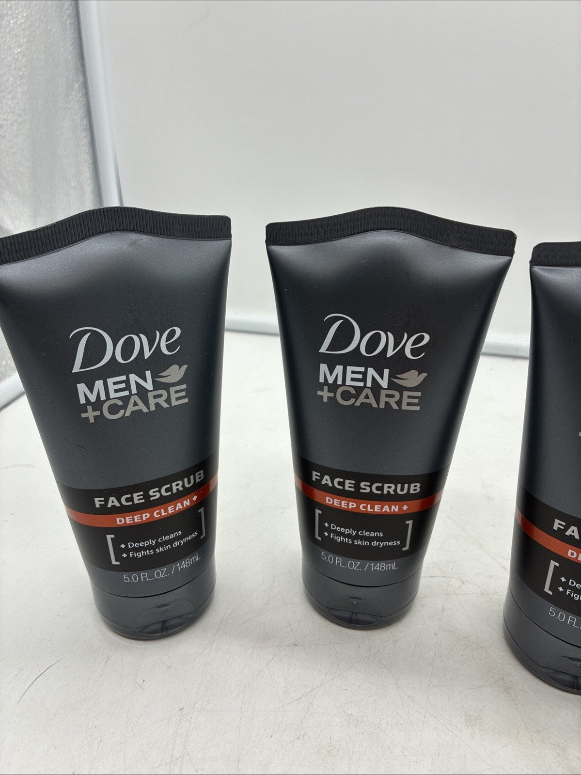 LOT OF 4--Dove Men + Care Face Scrub DEEP CLEAN Each is 5oz. FREE
