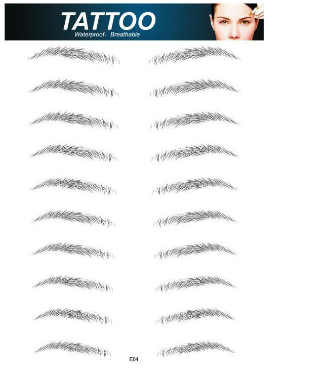 Waterproof Hair-Like Eyebrow Tattoo Stickers - Natural Microblading Effect, Reusable, 4D Texture