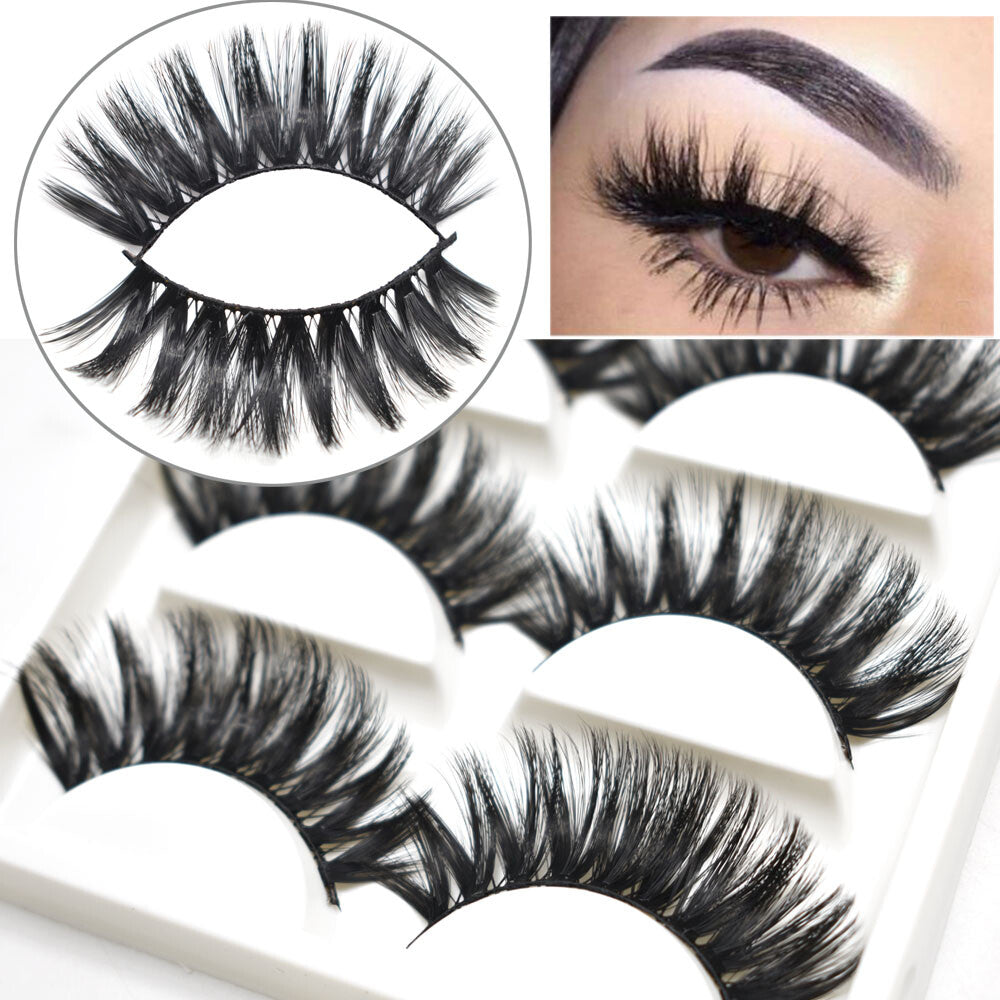 False Eyelashes 3D Mink Style Full Strip Lashes Natural Glam Reusable