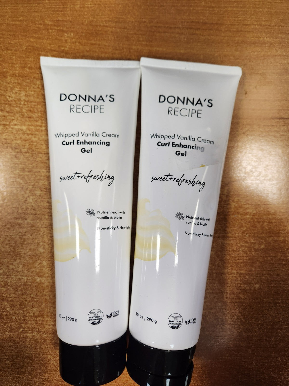 Curl Enhancing Gel with Vanilla & Biotin - Long-Lasting Hold & Shine, 2 Pack, 10 oz each