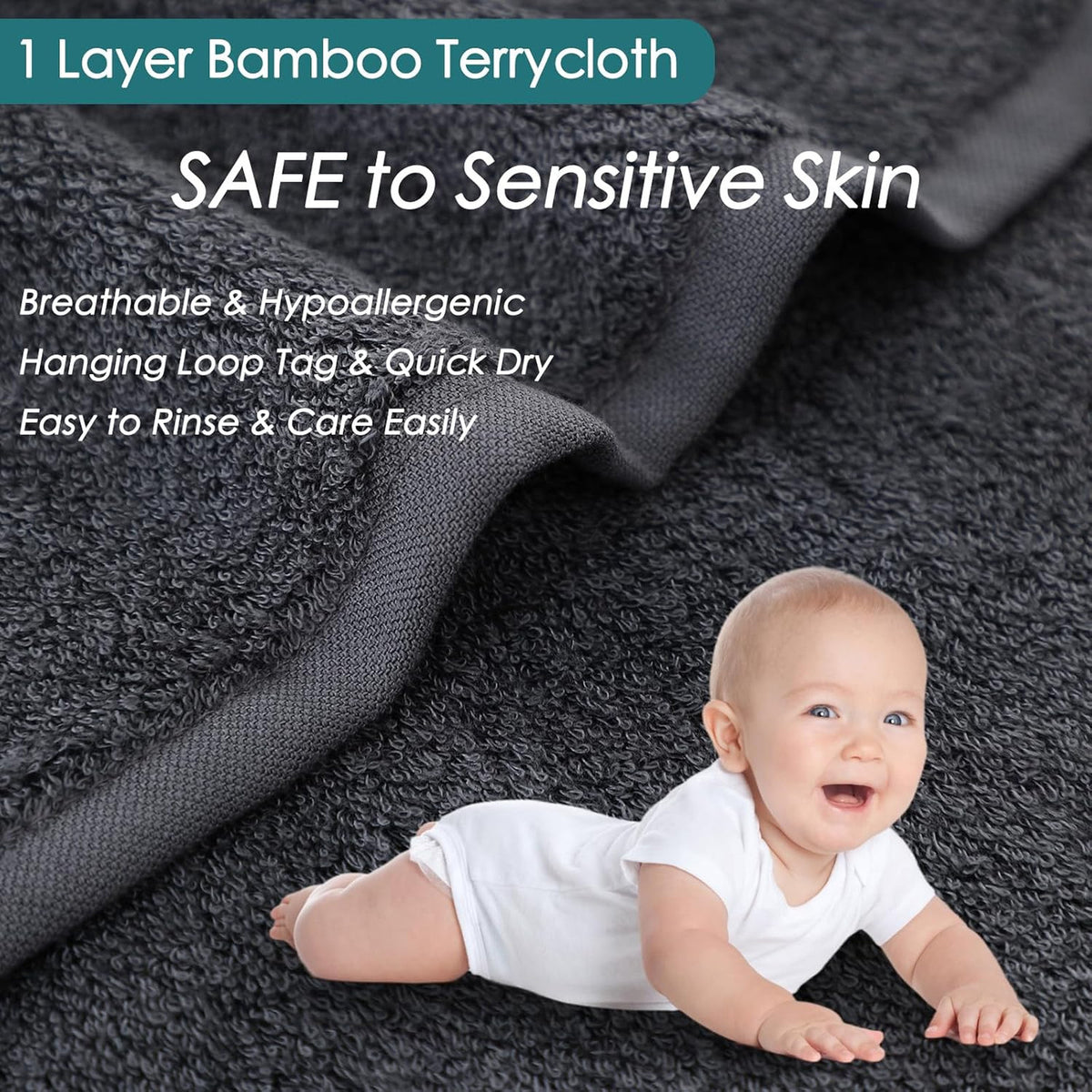 Reusable Facial Cleansing Cloths 6 Pack - Soft Skin-Friendly Towels for Sensitive Skin