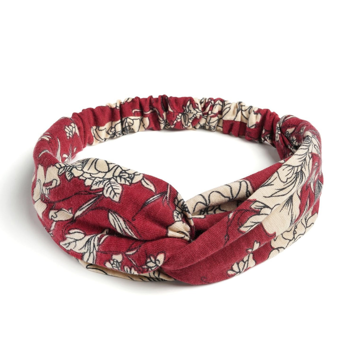 Elastic Knotted One Size, Cross Floral : Green, Grey, Blue, Burgundy