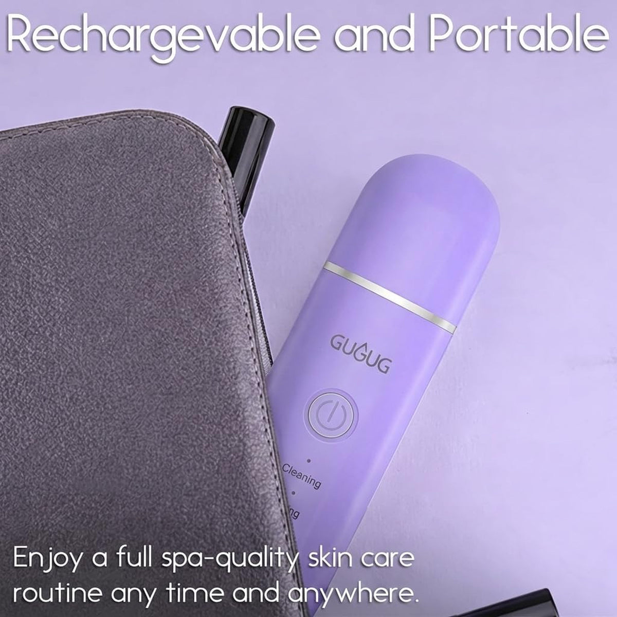 4 Mode Ultrasonic Skin Scrubber Pore Cleaner for Blackhead Removal Purple