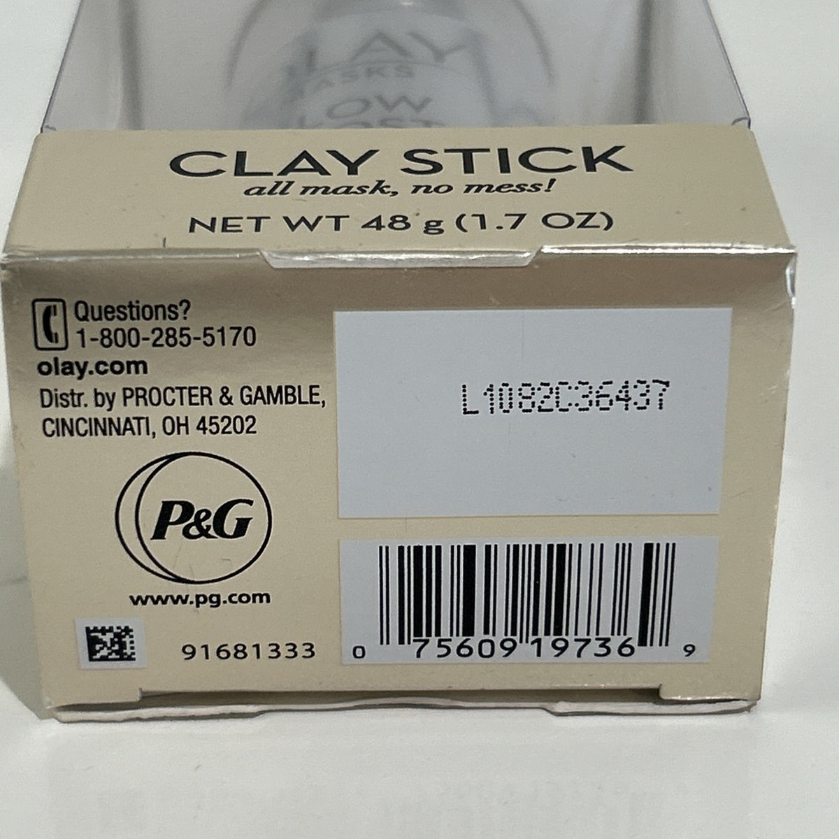 Olay Glow Boost Pore Detox White Charcoal Clay Face Mask Stick 1.7 oz