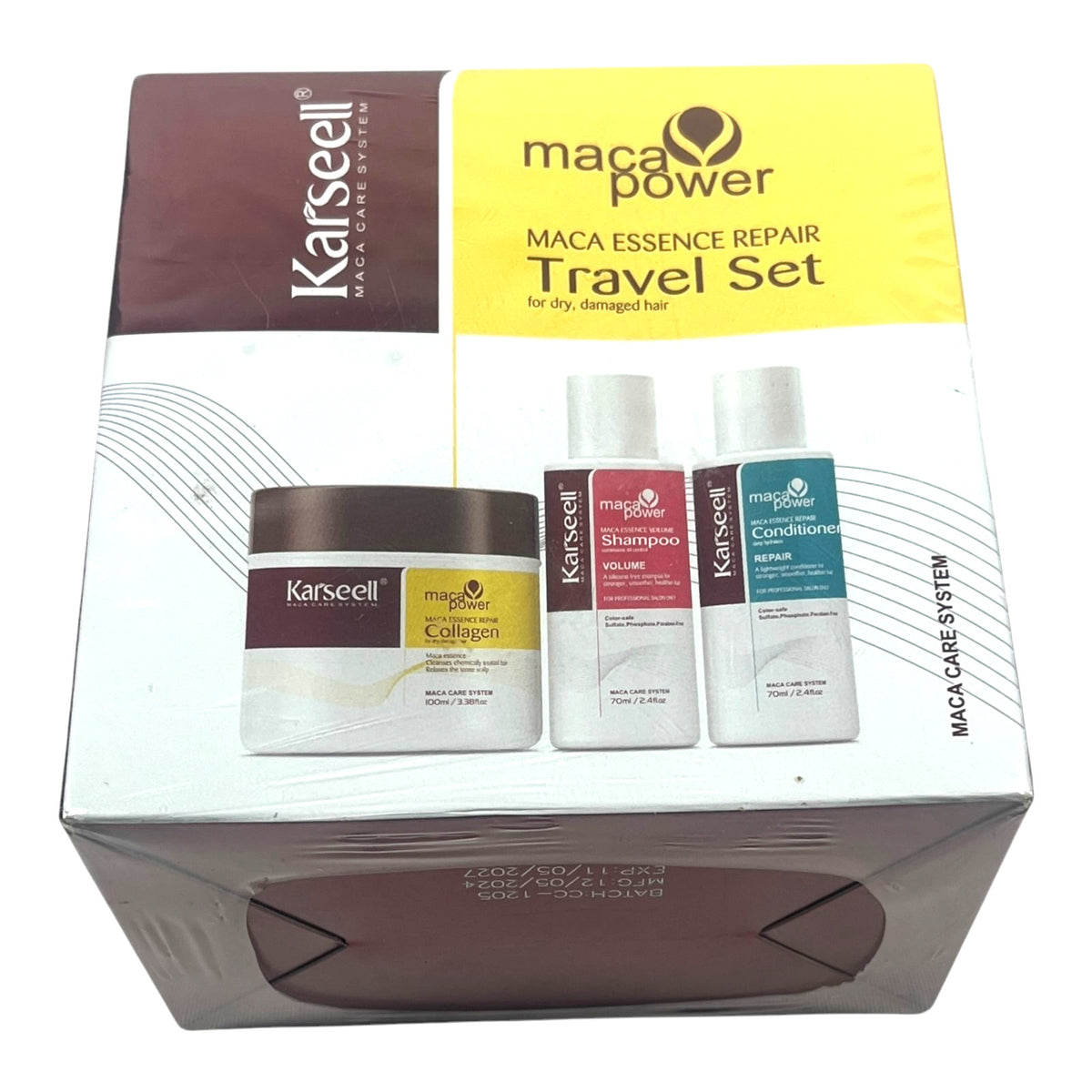 Karseell Maca Power Travel Set: Shampoo 70mL, Cond Mask 100mL - EX