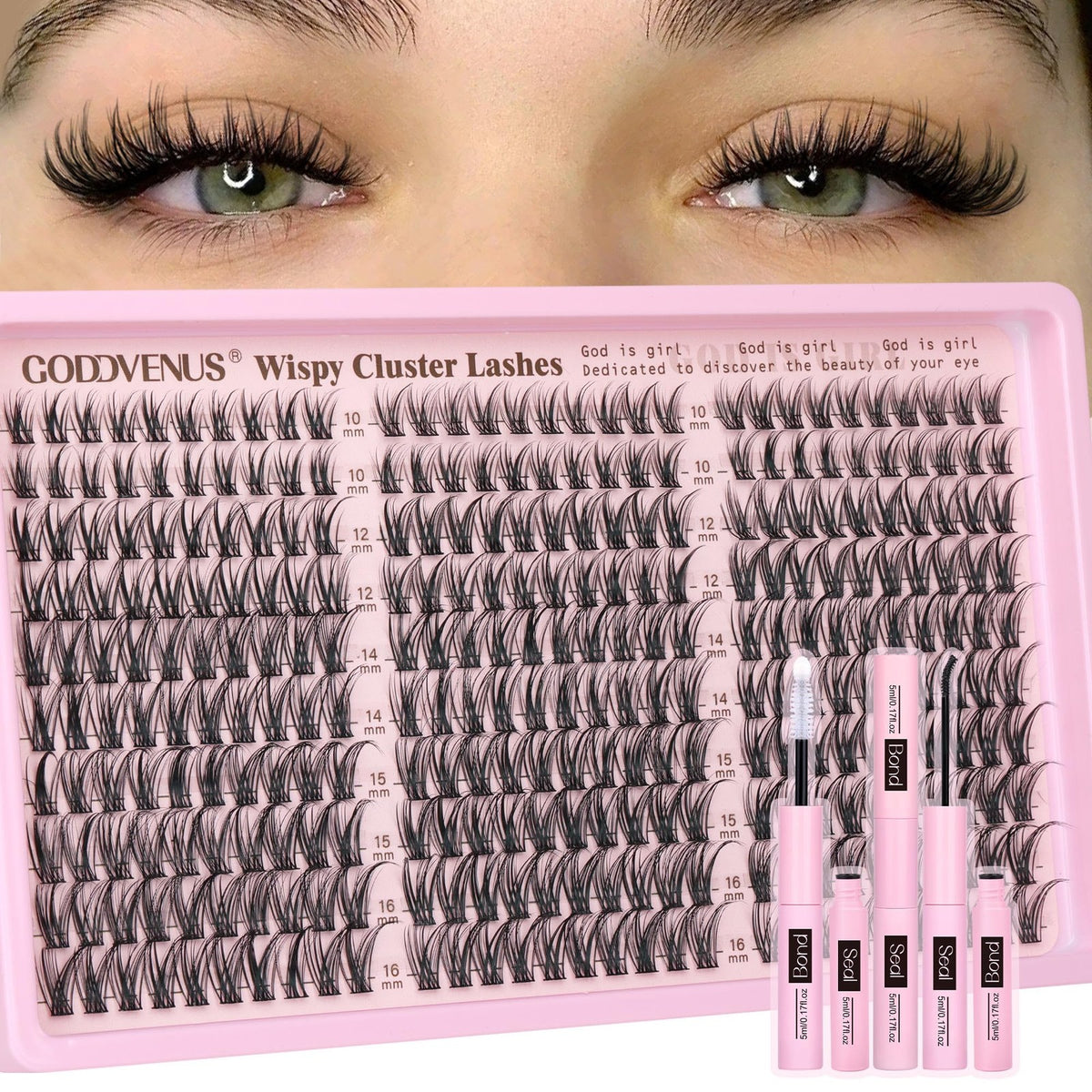 Wispy Lash Clusters Kit Natural DIY Eyelash Extensions 10-16mm 300pcs
