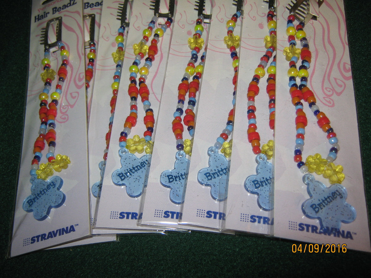 (20) Hair Beads "BRITTNEY" "BLUE" Stravina / Beadz Children 4 &Up