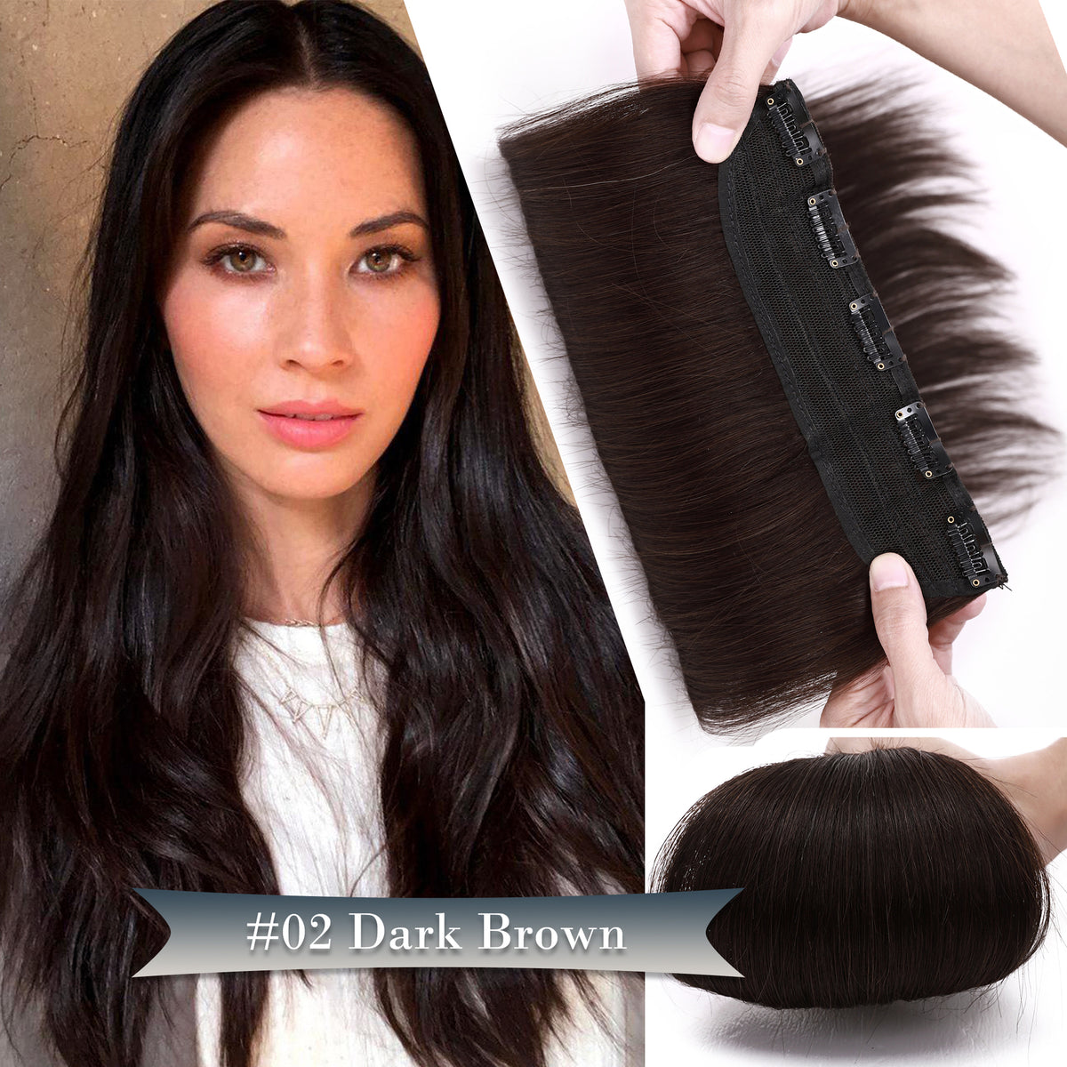 Clip-In Hair Extensions One Piece Full Head Remy Human Hair - Multiple Colors & Lengths