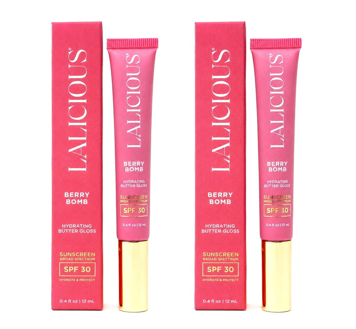 Berry Lip Gloss Set with SPF 30 - Hydrating Butter Gloss for All Skin Types