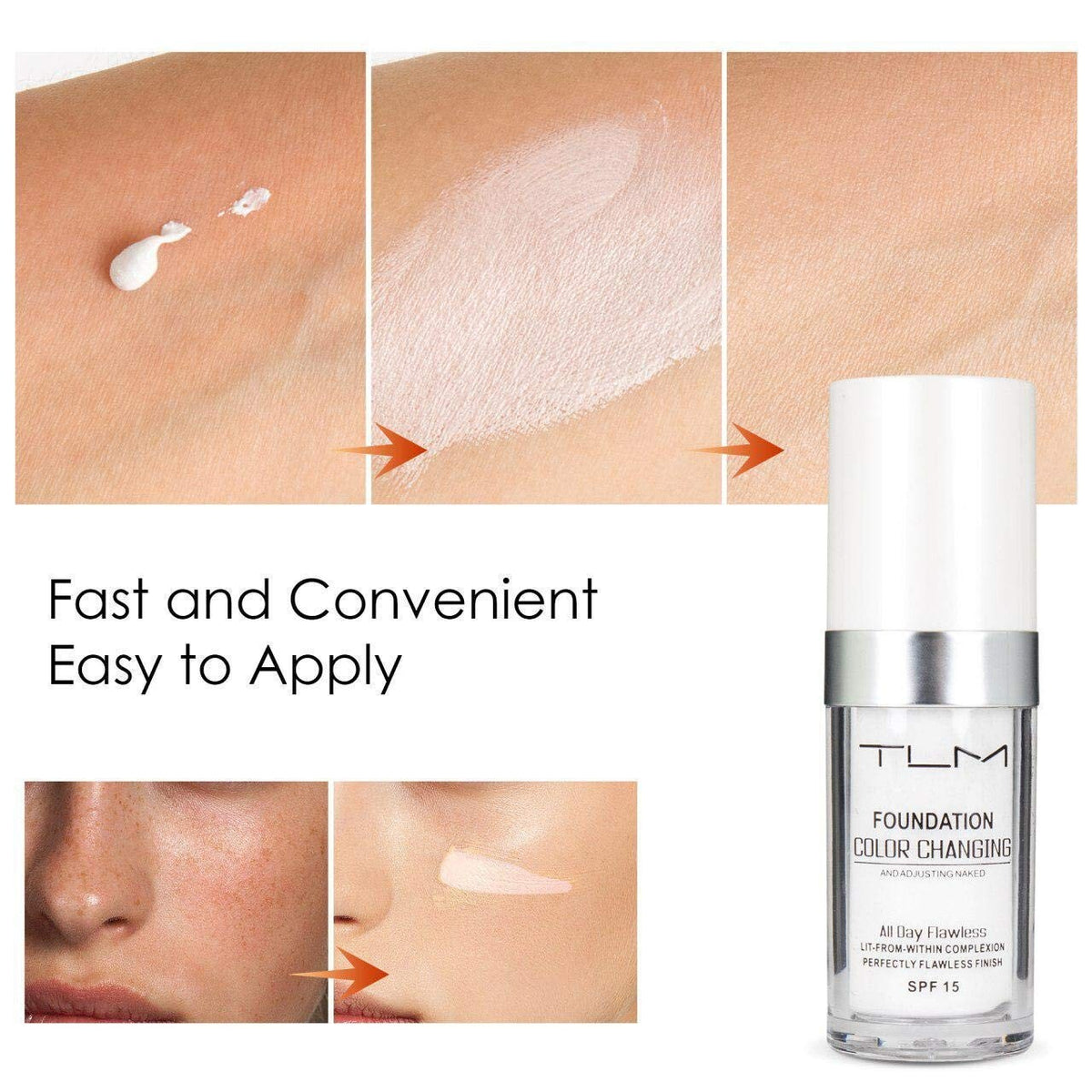 Color Changing Foundation Concealer Set - Flawless Skin Makeup with SPF 15