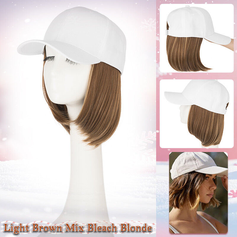 Adjustable Baseball Cap Wig with Hair Piece - Short Long Synthetic Hair