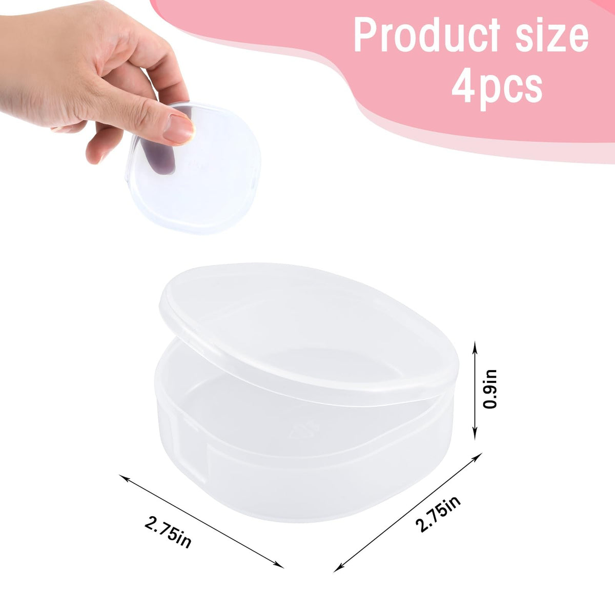 Travel Cotton Pad Holder Container - Compact White Storage Box