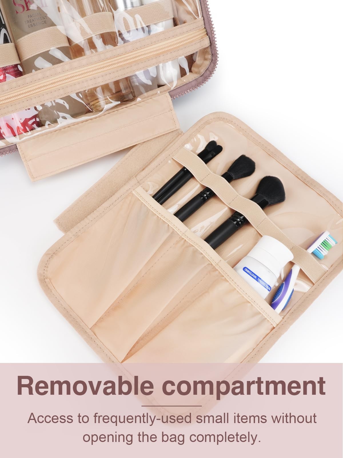 Women's Hanging Waterproof Toiletry Bag with Compartments Travel Organizer