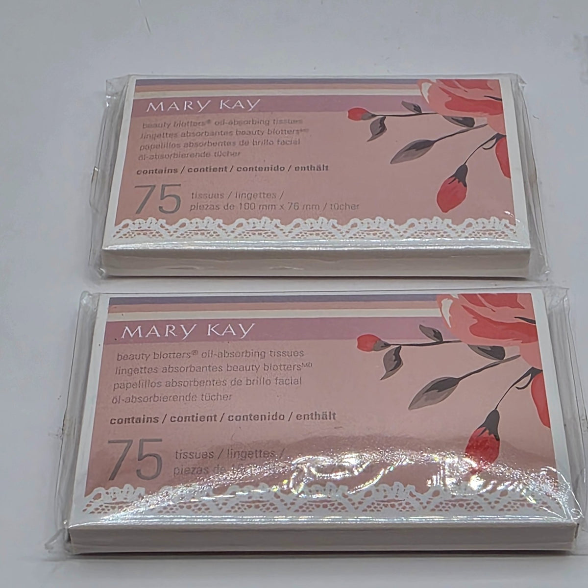 Oil Absorbing Tissues - Mary Kay Beauty Blotters Pack of 2 with 75 Sheets Each