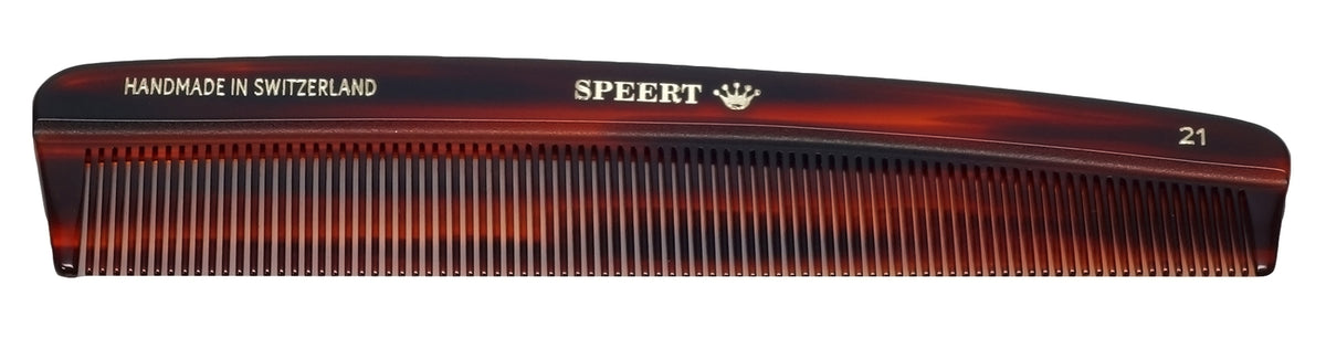 6-Inch Handmade Swiss Tortoise Shell Comb for Medium Hair - Brown