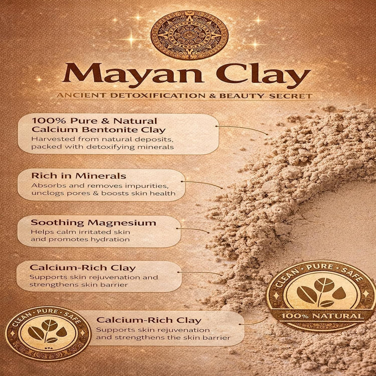 Bentonite Clay Mask - 100% Pure Natural Deep Pore Cleansing