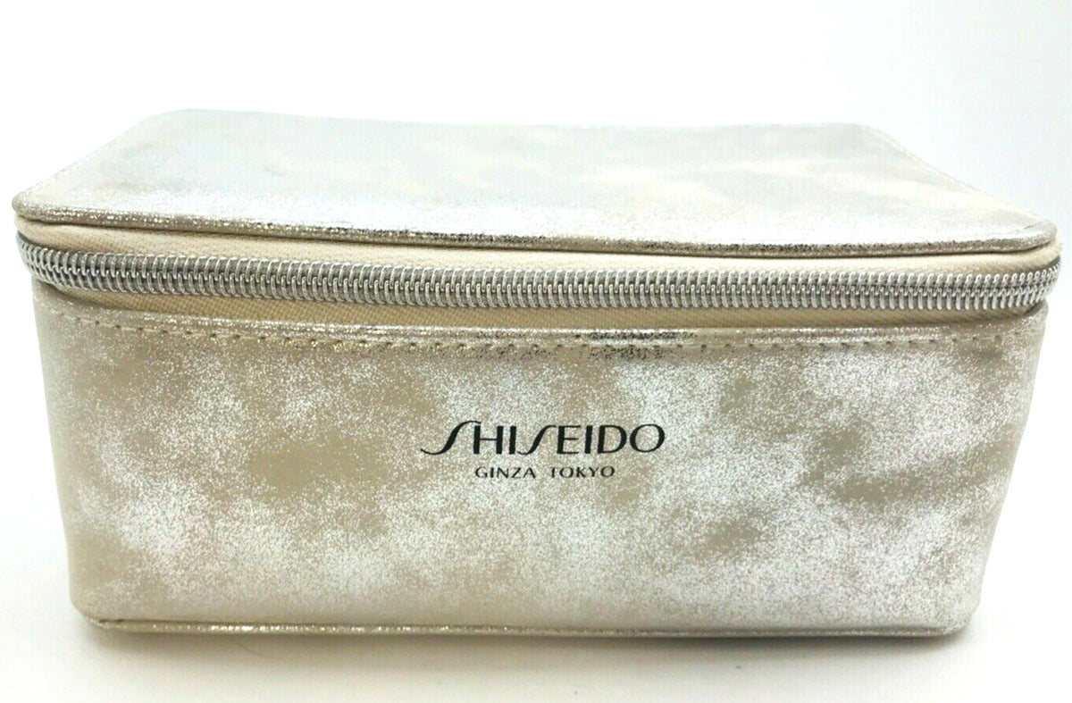 Silver Cosmetic Bag for Makeup and Toiletries - Empty & Shiny