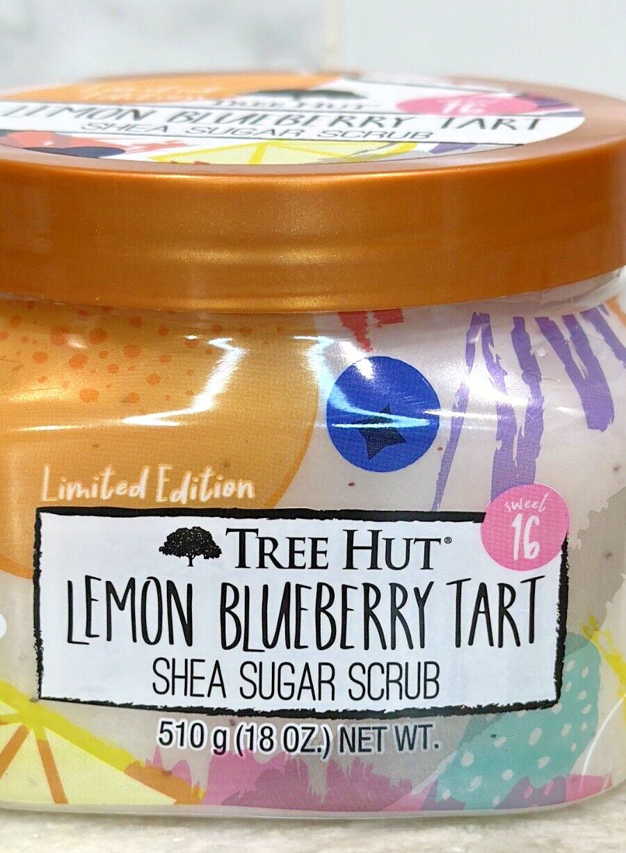 Tree Hut Lemon Blueberry Tart Sugar Scrub 18oz Exfoliating Body NEW