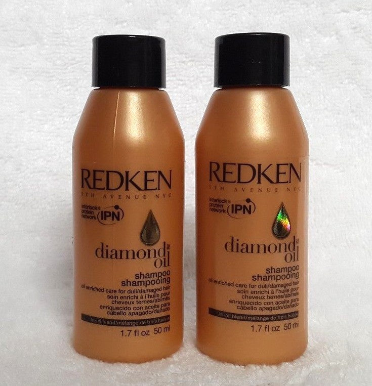 Redken Diamond Oil Shampoo Duo Pack 1.7 oz - Nourishing Hair Care for Dry, Damaged Hair