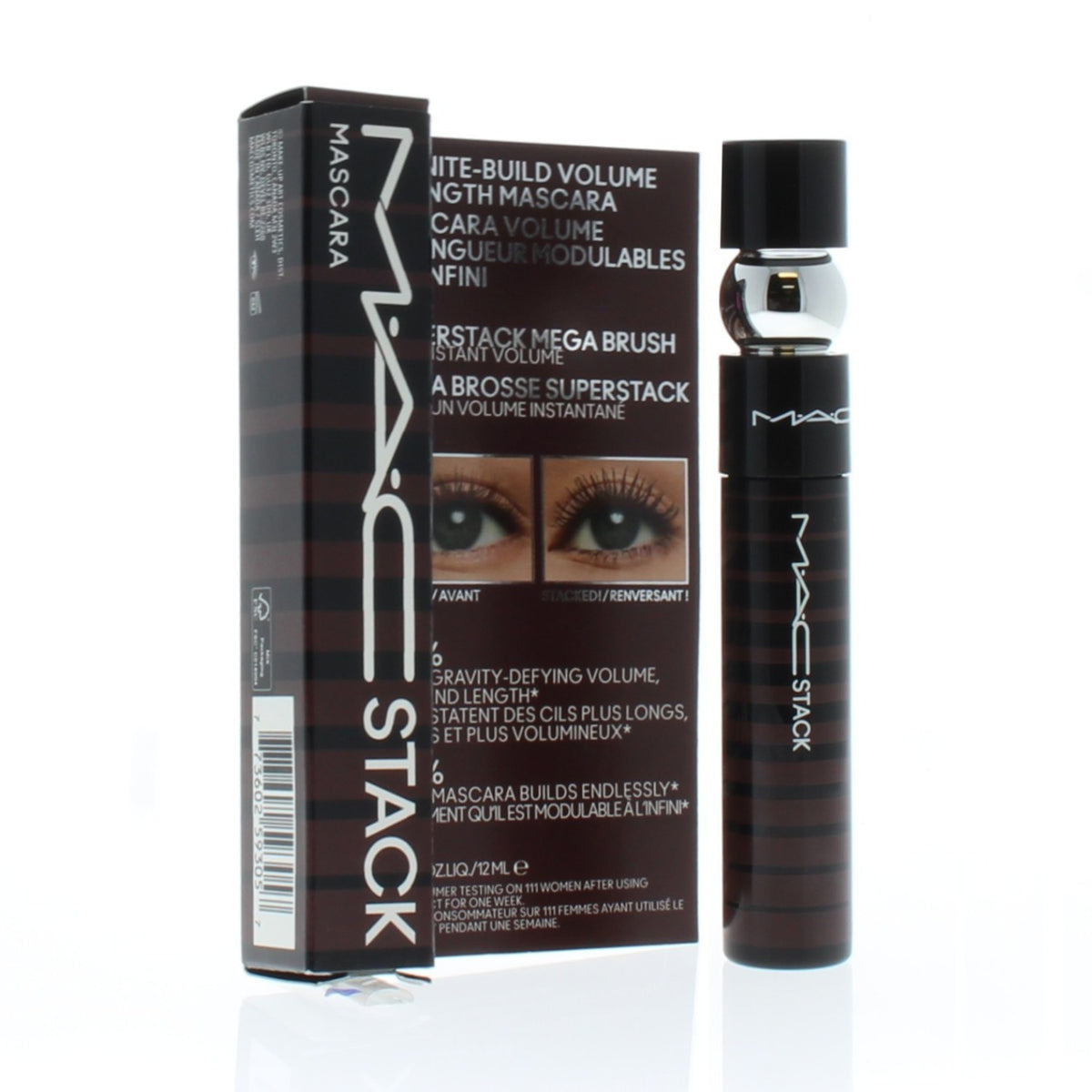 Mac Stack Mascara Chestnut 12ml - Buildable Length & Volume