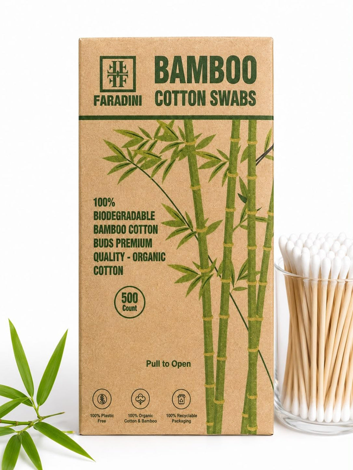 Eco-Friendly Bamboo Cotton Swabs 500 Count for Makeup Nails Cleaning
