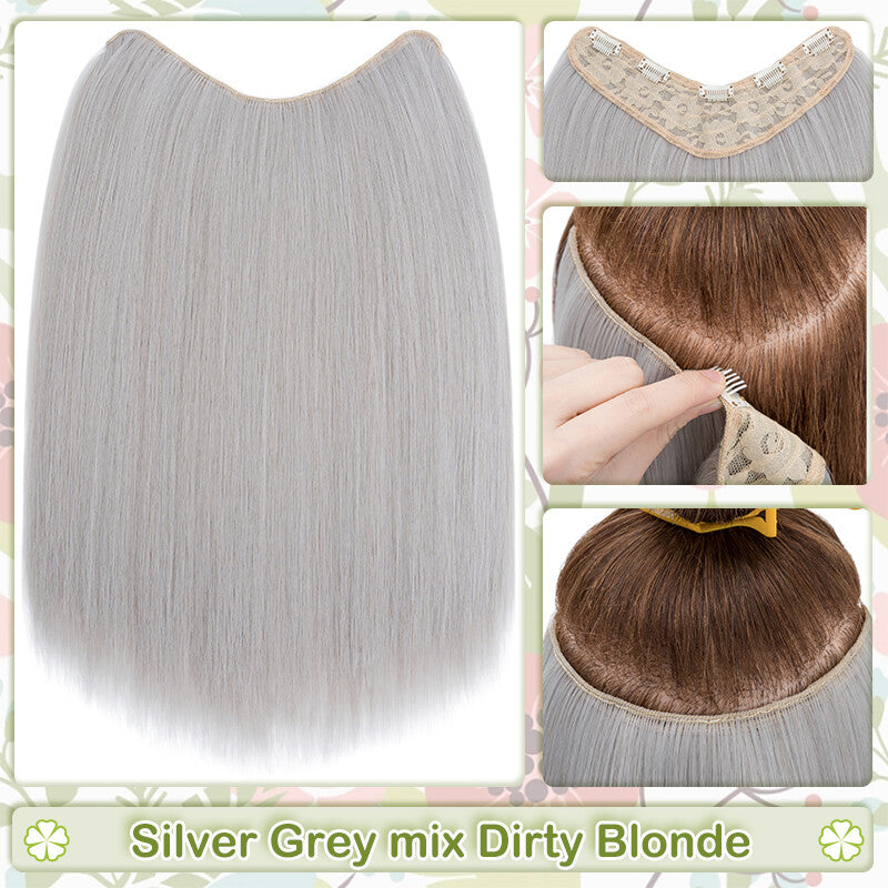 One Piece Clip-In Hair Extensions 3/4 Full Head V-Shaped Hairpiece Multiple Colors & Lengths
