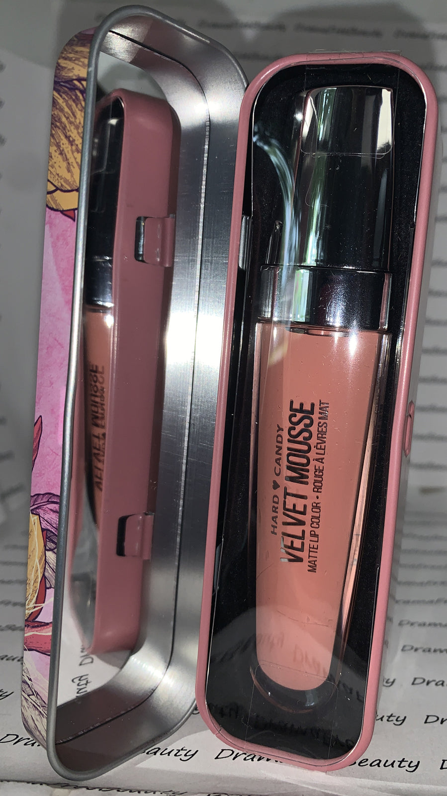 Hard Candy Velvet Mousse Liquid Matte Lip Color 1217 Forget Me Not - Lipstick in Metal Tin