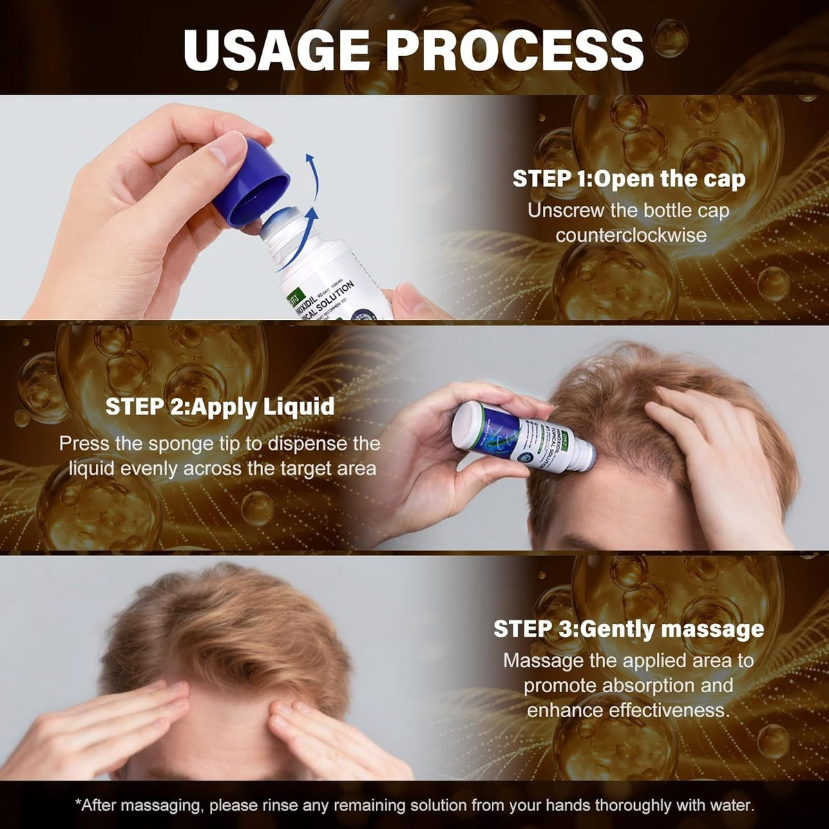 5% Minoxidil Hair Growth Serum for Men & Women - 3 Pack