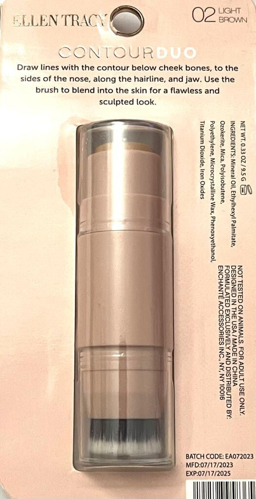 Light Brown Contour Duo Double Sided Face Stick & Brush Set - Defining & Sculpting
