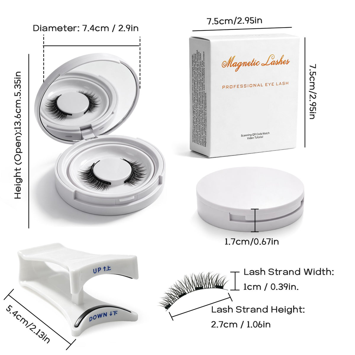 Magnetic Reusable Lash Kit – Natural Glam Eye Makeup Set with Eyelash Tools